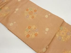 花輪に花々模様織出し名古屋帯